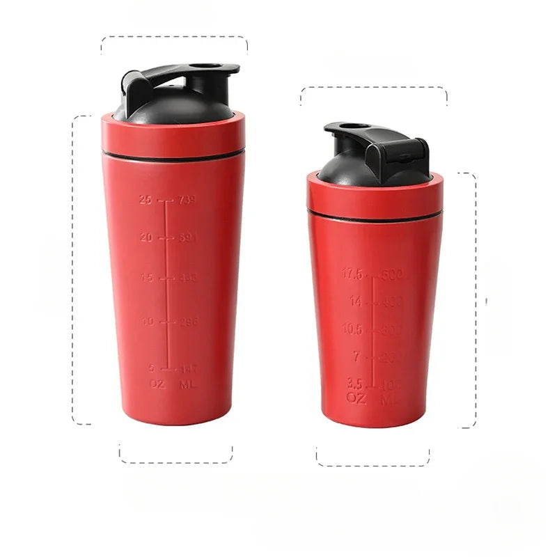Stainless Steel Protein Shaker Bottle & Steel Ball